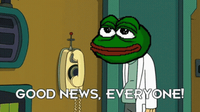 Frog Talking On Phone Saying Good News Everyone GIF