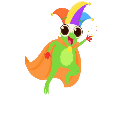 Frog Waving In Rainbow Hat And Cape Sticker