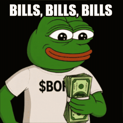 Frog Wearing $ Bon Shirt Holding Money GIF