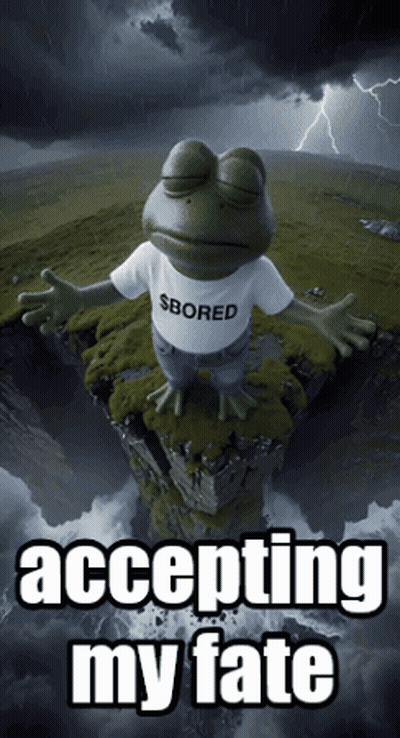 Frog Wearing Bored Shirt GIF
