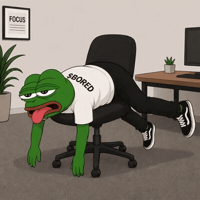 Frog Wearing Bored Shirt Laying On Chair GIF