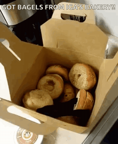 Frog Wearing $ Bored Shirt With Coffee And Bagel GIF