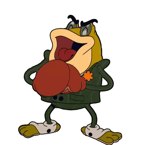 Frog Wearing Boxing Gloves With Tongue Out Sticker
