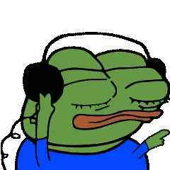 Frog Wearing Headphones And Blue Shirt Sticker