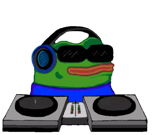 Frog Wearing Headphones And Sunglasses Playing Music Sticker
