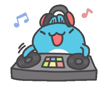 Frog Wearing Headphones Playing Music Sticker