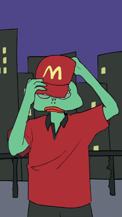 Frog Wearing Red McDonald's Shirt GIF