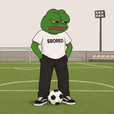 Frog Wearing Shirt Saying Bored On Soccer Field GIF