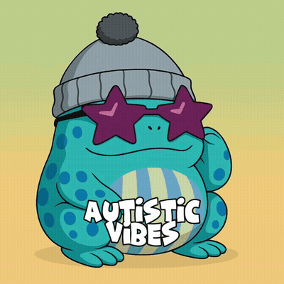 Frog Wearing Sunglasses And Hat Autistic Vibes GIF
