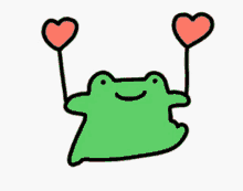 Frog With Balloon Heart