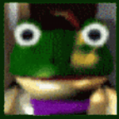 Frog With Big Eyes And Purple Scarf GIF