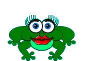 Frog With Big Eyes And Red Lips Sticker