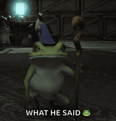 Frog With Cane Saying What GIF