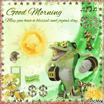 Frog With Good Morning Blessings GIF