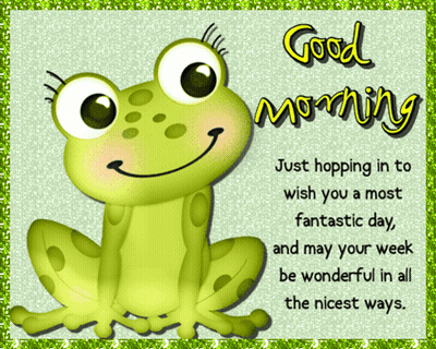 Frog With Good Morning Message GIF