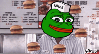 Frog With Hat Saying $9 To 5 GIF