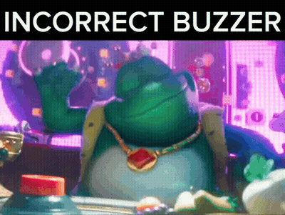 Frog With Incorrect Buzzer Text GIF