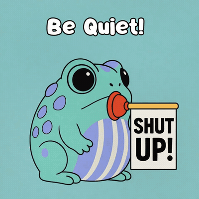 Frog With Plunger Saying Shut Up GIF