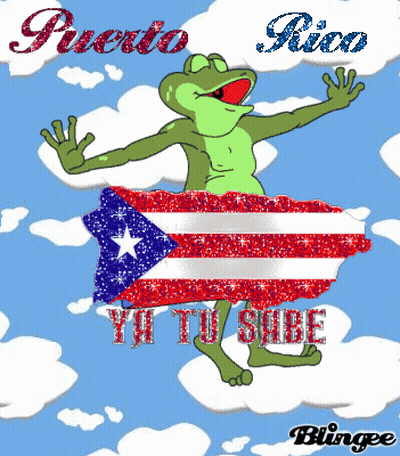 Frog With Puerto Rico Flag GIF