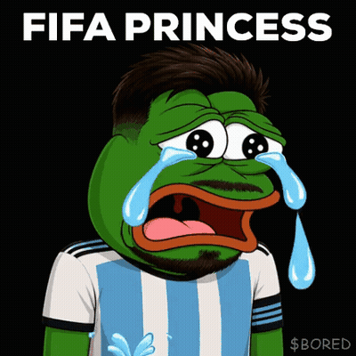 Frog With Tears Saying Fifa Princess GIF