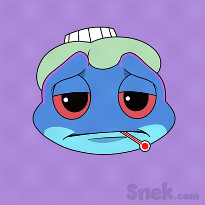 Frog With Thermometer In Mouth Snek.com GIF