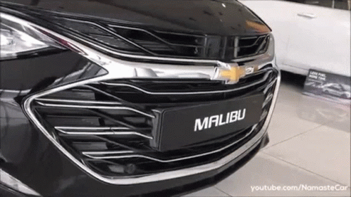 Front Of Black Chevrolet Malibu GIF