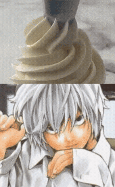 Frosting Swirl And Person With White Hair GIF