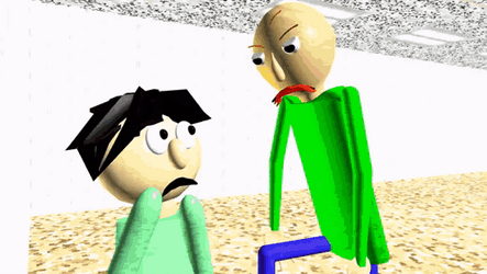 Frowning Baldi Basics And Shocked Player GIF