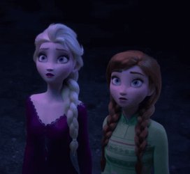 Frozen Anna And Elsa Looking At Each Other GIF