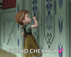 Frozen Anna Friend Checking In GIF