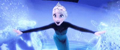 Frozen Cartoon Character Flying Through Air GIF