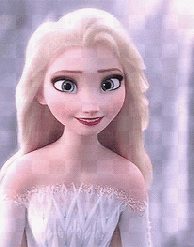 Frozen Cartoon Character In White Dress Close Up GIF