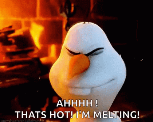Frozen Character Saying I'm Melting GIF