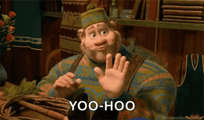 Frozen Character Waving Saying Yoo-Hoo GIF