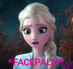 Frozen Elsa Hilarious Facepalm Meme Reaction GIF
