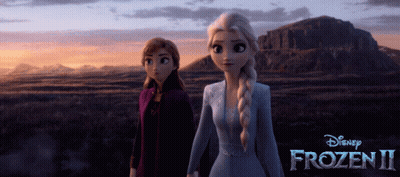 Frozen II Poster Anna And Elsa Standing GIF