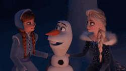 Frozen Olaf With Anna And Elsa GIF