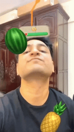 Fruit Ninja Selfie GIF