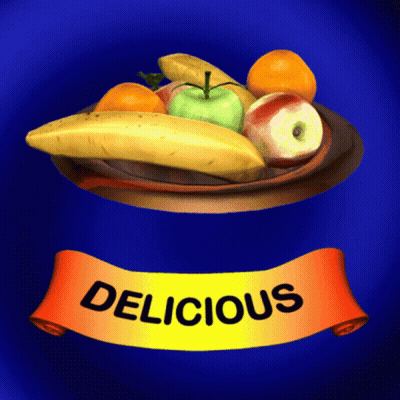Fruit Plate With Delicious Banner GIF