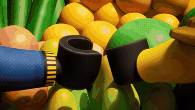 Fruits And Vegetables Displayed In Painting GIF