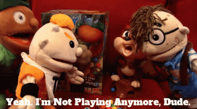 Fruity Pebbles Box On Red Couch With Puppets GIF