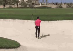 Frustrated Hitting Sand Of Golf Course