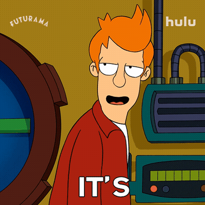 Fry From Futurama It's On Hulu Ad GIF