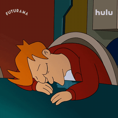Fry From Futurama Lying On Floor With Hulu GIF
