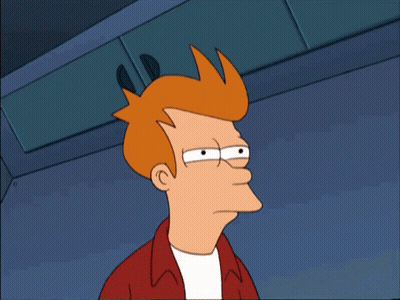 Fry From Futurama Making Silly Face With Eyes Closed GIF