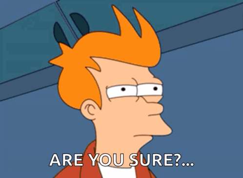 Fry From Futurama Says " Are You Sure " GIF
