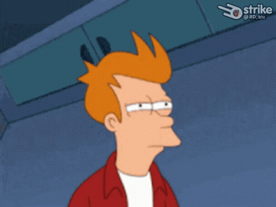 Fry From Futurama Says " You Salty Bruh " In A Strike Advertisement GIF