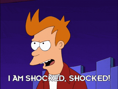 Fry From Futurama Shocked With Open Mouth GIF