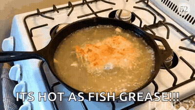 Frying Pan On Stove It's Hot As Fish Grease GIF