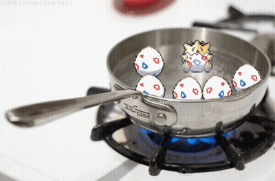Frying Pan With Eggs Saying All-Clad GIF